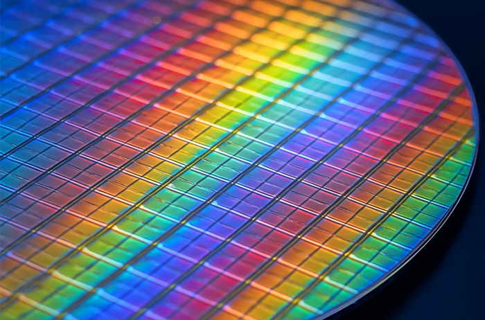 Silicon wafer (material used in producing semiconductors) 