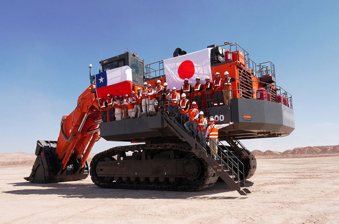 A large hydraulic excavator for mining (Chile)