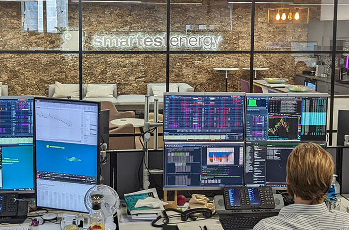 A trading desk at SmartestEnergy (U.K.)