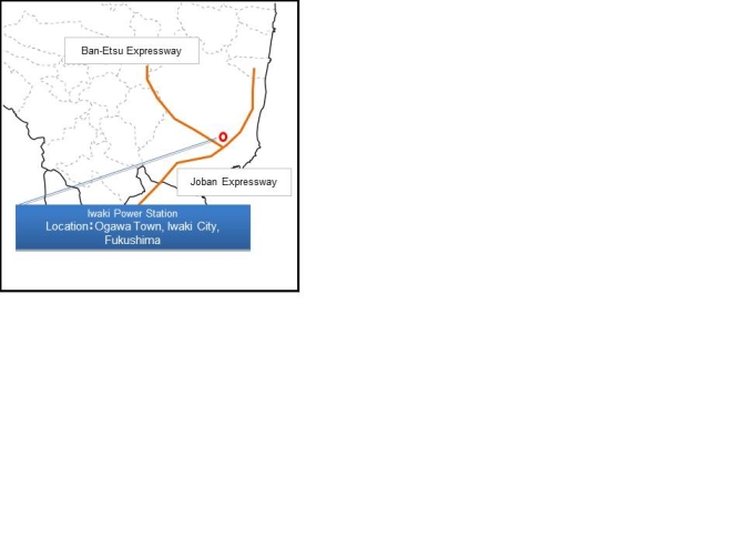 【Location map of Iwaki Solar Power Station】