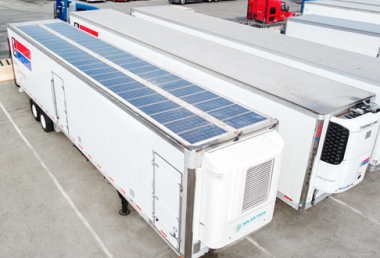Solar panel on trailer roof
