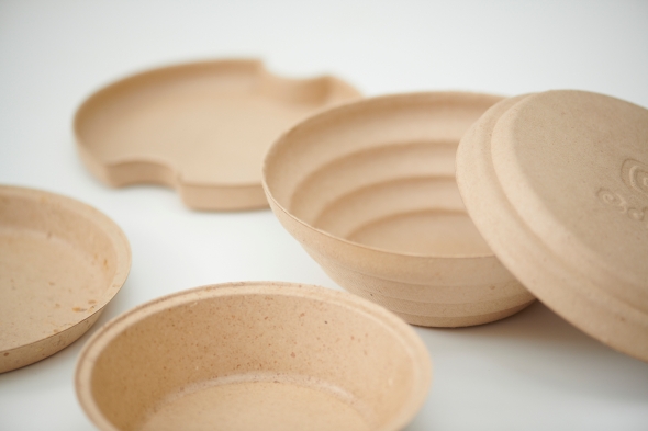 Upcycling tableware "edish" made from food waste food