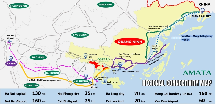 ■Location map of Amata City Halong Project