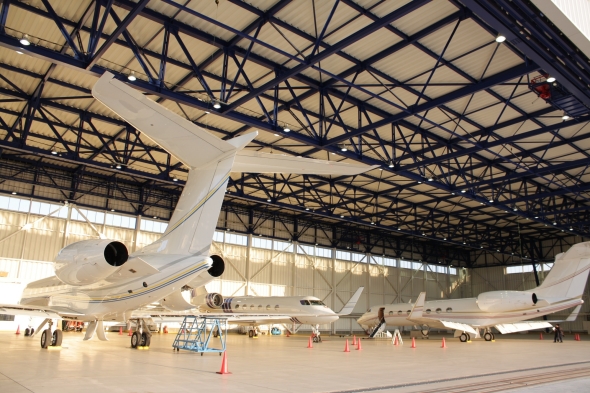 Business jet hangar at Central Japan International Airport