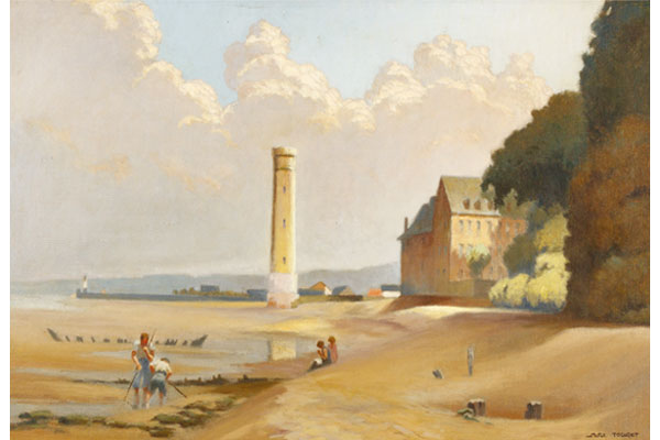 Max Touret, Honfleur, the beach at Butin, Private Collection
