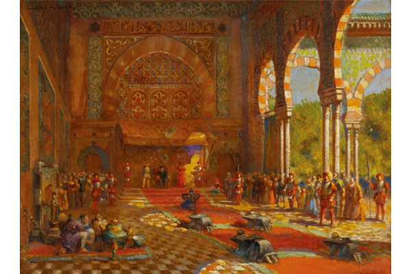 Max Touret, Charles V receives the Japanese embassy at the Moorish palace, Private Collection