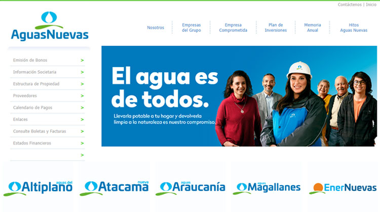 Aguas Nuevas ホームページ