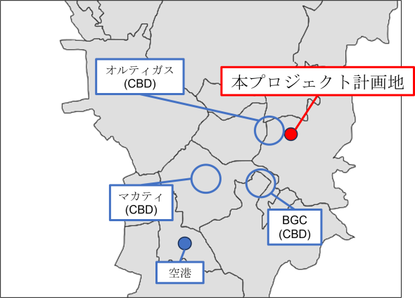 本プロジェクト位置図（マニラ首都圏内）